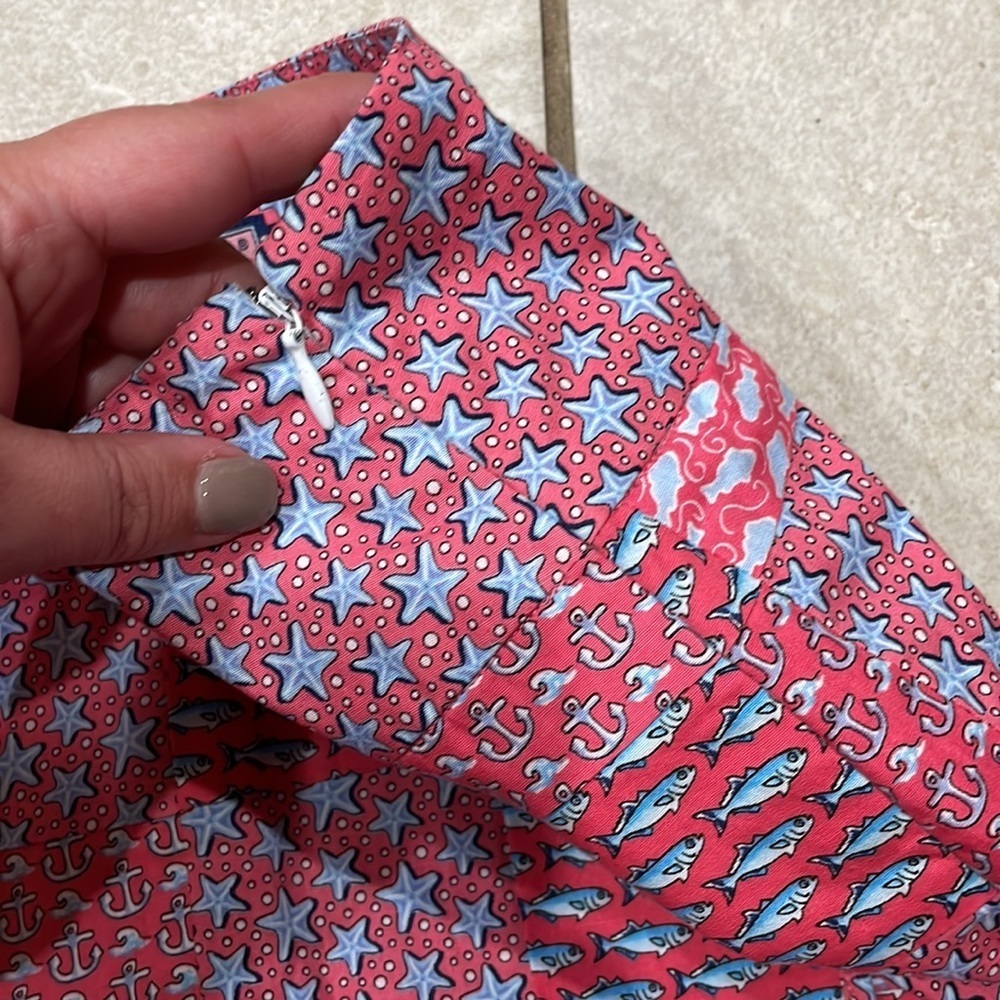 Vineyard Vines Pink Patchwork Faux Wrap Skirt 4 - Picture 4 of 5